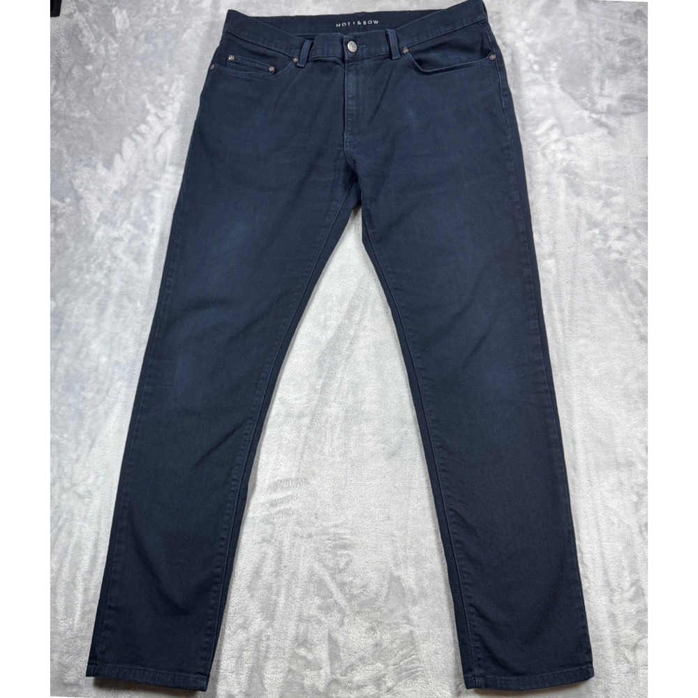 MOTT & BOW Slim Mercer Skinny Navy Jeans Mens 34x32 Stretch‎ Denim Pants